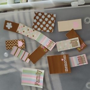 💥4/$12 Family Fabric Sticker Tags Scrapbooking Memories Home Cherish